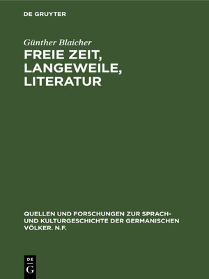 cover image of Freie Zeit, Langeweile, Literatur